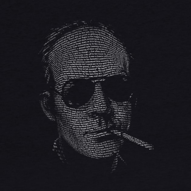 Hunter S Thompson Fear and Loathing in Las Vegas text portrait by vincentcarrozza